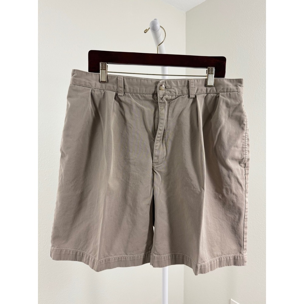 Polo Ralph Lauren Tyler Short‎ Mens 36 Tan Khaki Pleated Cotton Chino Shorts